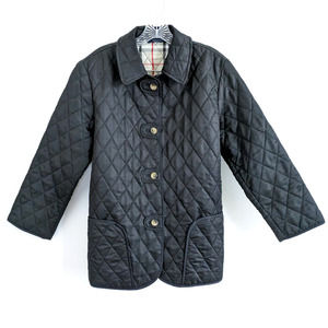 Burberry London Quilted Diamond Black Nova Check Jacket Size Small